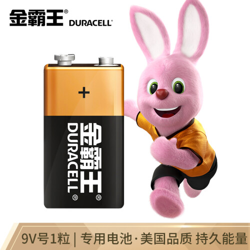 金霸王(Duracell)9V电池1粒装 碱性电池九伏 适用于万用表/烟雾探测器/麦克风等