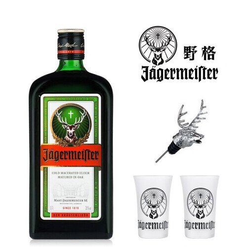 京东超市野格圣鹿利口酒力娇酒 Jagermeister 德国原装进口洋酒 鹿头酒嘴 抖音 野格