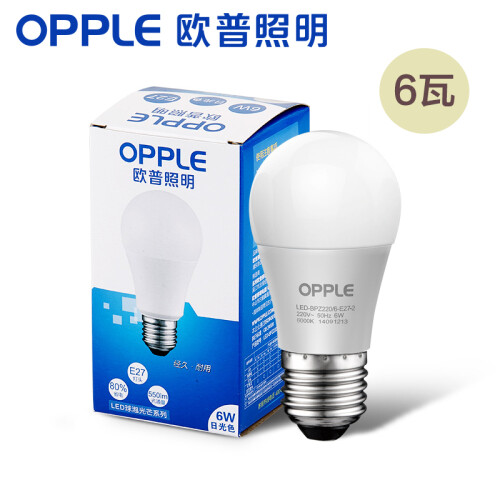 欧普照明（OPPLE）LED灯泡节能灯泡 E27大螺口家用商用大功率光源 6瓦白光球泡