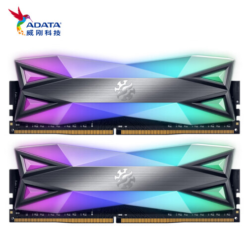 威刚（ADATA） DDR4 3600 16GB (8G×2)套装  台式机内存 XPG-龙耀D60G（RGB灯条）幻彩灯光内存