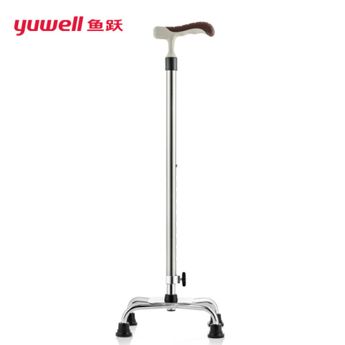 鱼跃（YUWELL）铝合金拐杖助行器老年人助步器可伸缩拆卸四脚防滑老人手杖拐棍YU852