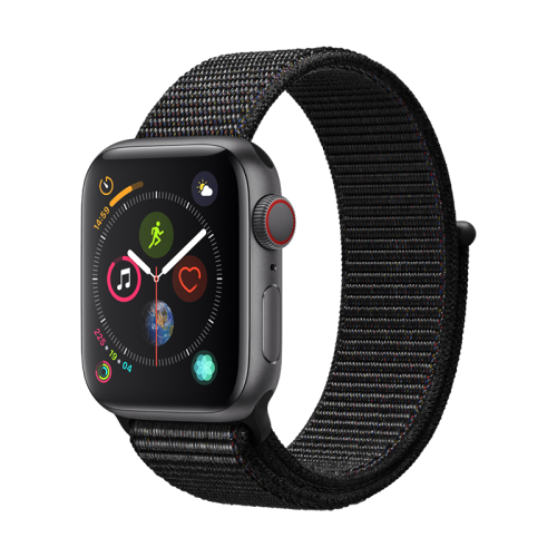 Apple Watch Series 4智能手表（GPS+蜂窝款 40毫米深空灰色铝金属表壳 黑色回环式运动表带 MTVF2CH/A)