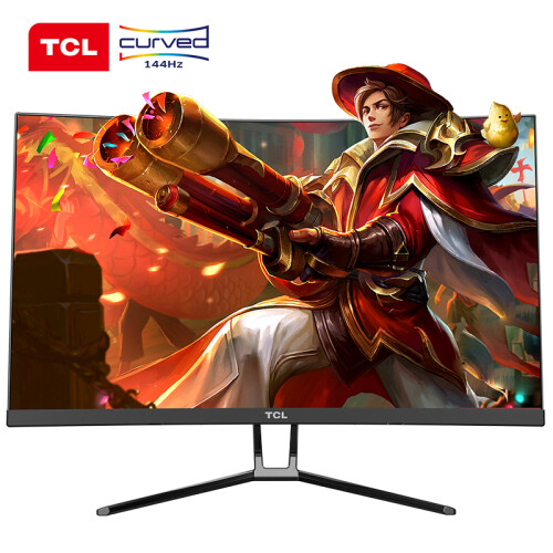 TCL T24M6CG 23.6英寸1800R曲面电脑显示屏 144hz快拆设计 支持FreeSync游戏电竞吃鸡显示器（HDMI/DP）