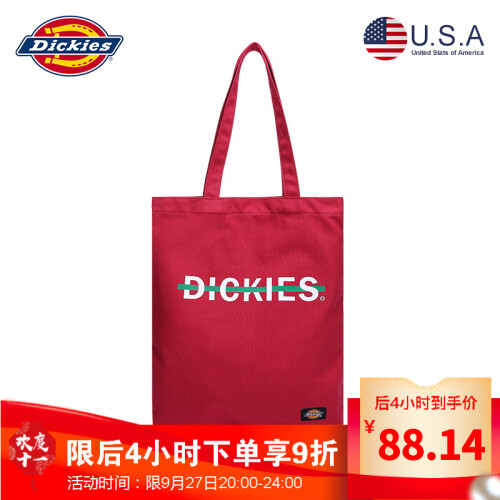 Dickies 新品潮流休闲单肩包新品女包学生帆布包chic清新文艺森女手提包 红色