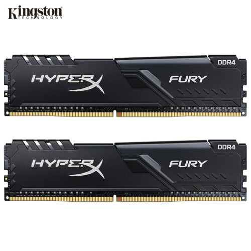 金士顿(Kingston) DDR4 2666 16GB(8G×2)套装 台式机内存 骇客神条 Fury雷电系列