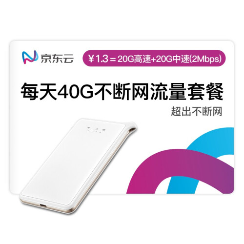 京东云 不限流量4G随身WiFi 每天40G不断网 吉客猫GlocalMe 无限流量随行车载MiFi 4G无线路由器上网宝 全网通免插卡