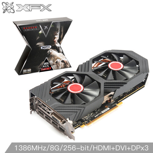 讯景（XFX）RX 580 8G 黑狼版 1366MHz/8GHz-1386MHz/8.1GHz 256bit GDDR5 显卡