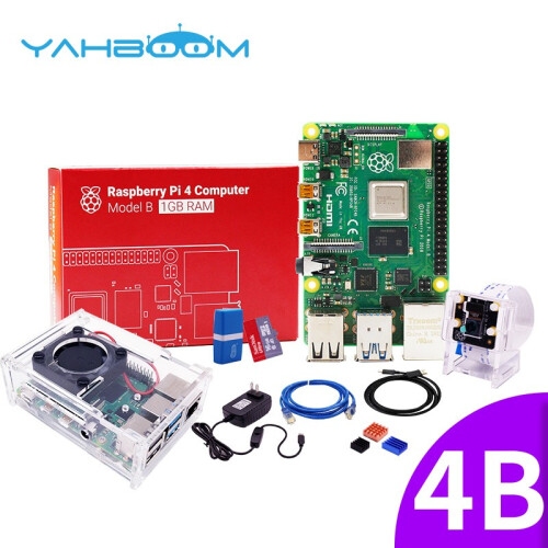 亚博智能（YahBoom） 树莓派4B Raspberry Pi 4代B型开发板 python套件 摄像头进阶套餐 Pi 4B/4G 【现货】