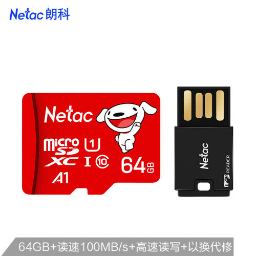 【京东联名款】朗科（Netac）64GB TF（MicroSD）存储卡 A1 C10 读速高达100MB/s 行车记录仪监控手机内存卡