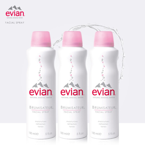 依云（evian）天然矿泉水喷雾150ml*3（补水 保湿 爽肤水 湿敷 护肤套装 护肤品）