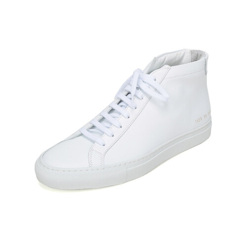 COMMON PROJECTS 男士白色皮革高帮系带板鞋运动鞋 1529 0506 42码