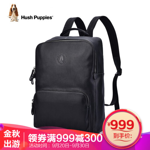 暇步士(Hush Puppies) 双肩包男包头层牛皮真皮男士大容量电脑包 款式一