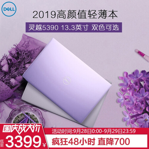 戴尔（DELL）灵越5390 13.3英寸燃5000金属超极轻薄手提商务学生女笔记本电脑 星光银【72%高色域】 【畅享版】8代酷睿/4G/256G全固态