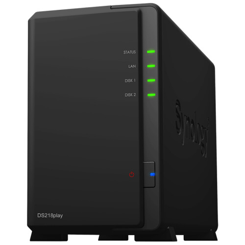 群晖（Synology）DS218play 四核心 2盘位NAS网络存储服务器 （无内置硬盘 ）