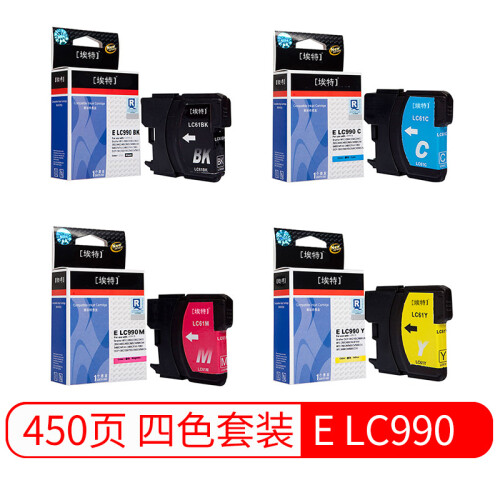 埃特（elite_value）E LC990 四色墨盒套装 (适用兄弟 DCP-6690CW/MF-C5490CN/5890CN)