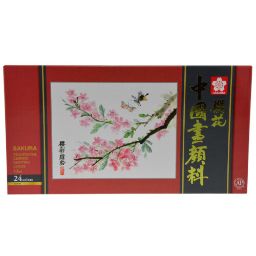 日本樱花(SAKURA)中国画颜料美术绘画用品 二十四色套装含金色 XTCW24 12ml/支