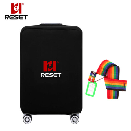 锐赛特（RESET）丝滑弹力箱套行李保护套旅行箱拉杆箱防尘套RST-88 黑色M码22-24英寸+十字打包带彩色吊牌