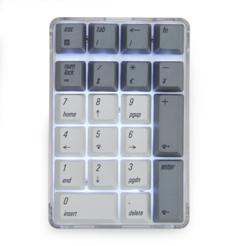 魔蛋（magicforce）21键 数字小键盘 数字键盘 迷你键盘 机械键盘 有线键盘 茶轴 白灰色 PBT键帽