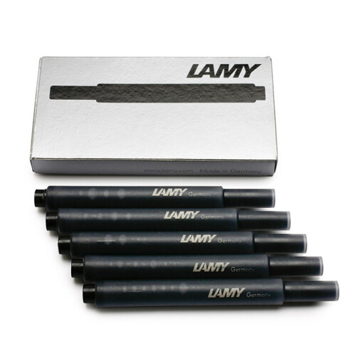 海囤全球德国进口 凌美(LAMY)签字笔钢笔墨水水笔专用一次性墨水胆笔芯5支一盒T10 黑色 狩猎者恒星通用