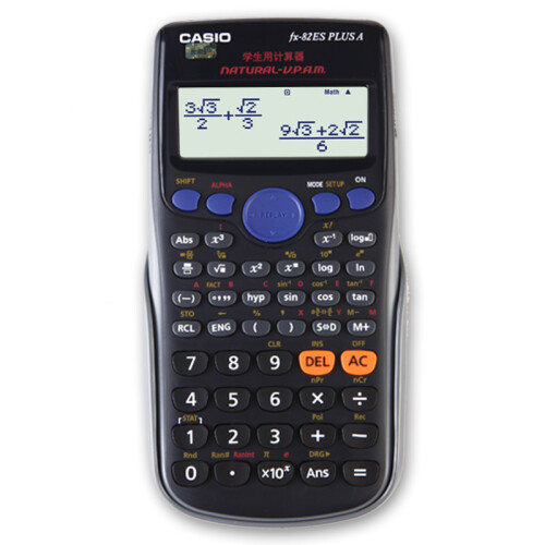 卡西欧(CASIO) FX-82ES PLUS A 科学函数学生计算器 初中高中大学 考试专用计算机 黑色