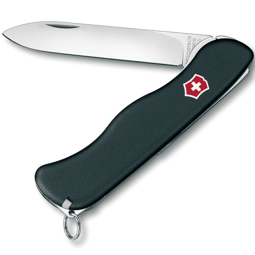 京东超市维氏(VICTORINOX)瑞士军刀 哨兵 111mm(4种功能) 户外刀军士刀折叠刀具 黑色磨砂面0.8413.3