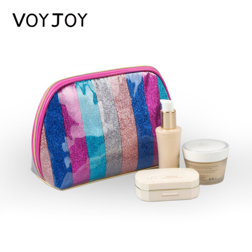 维至(VOYJOY)  新款防泼水化妆包女彩色便携手拿包收纳袋旅行洗漱包浴包精美T278 彩色