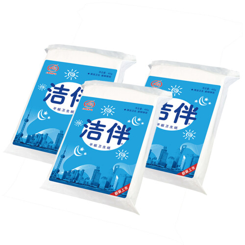 京东超市洁云 卫生纸 洁伴 460g平板卫生纸3包装（新老包装随机发货）