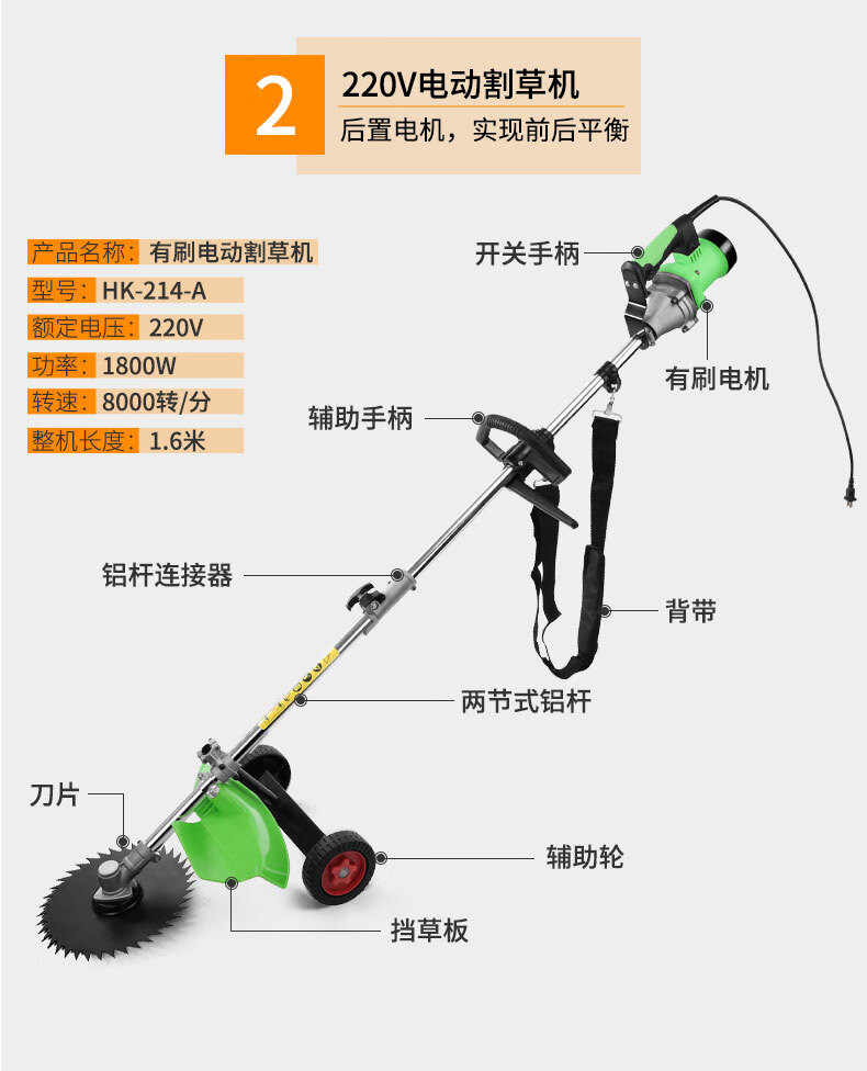 割草机 充电式电动割草机插电式打草坪机割灌除草松土