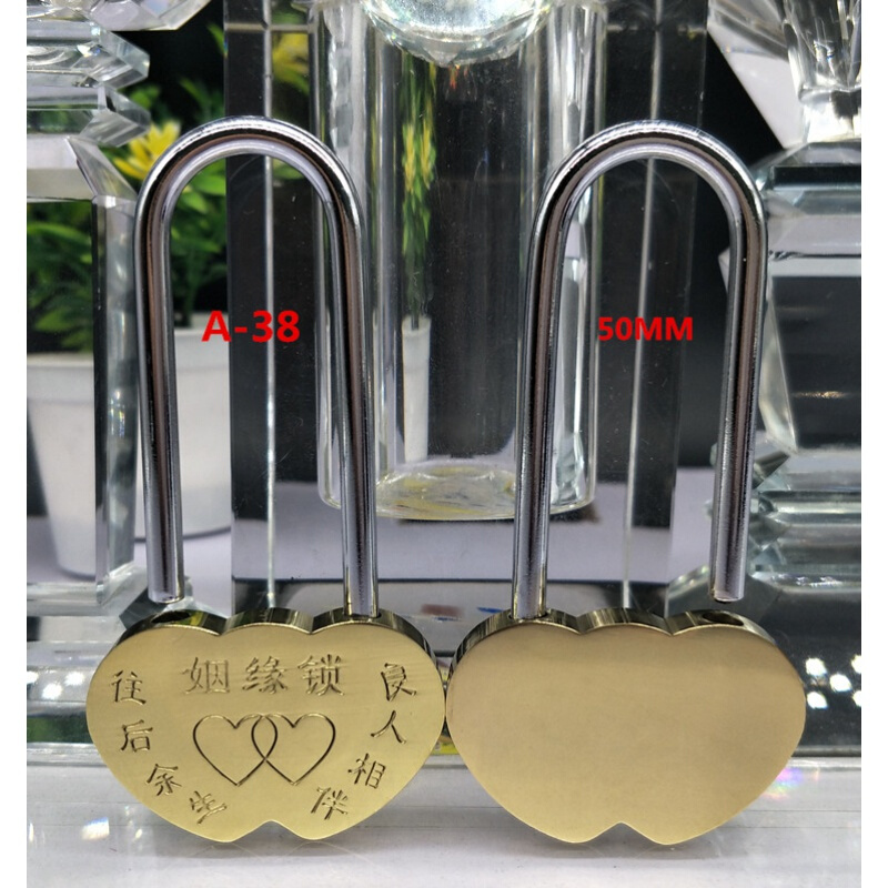 爱情锁创意纪念旅游首尔塔同心锁景区挂锁情人许愿姻缘锁桔红色a05铜