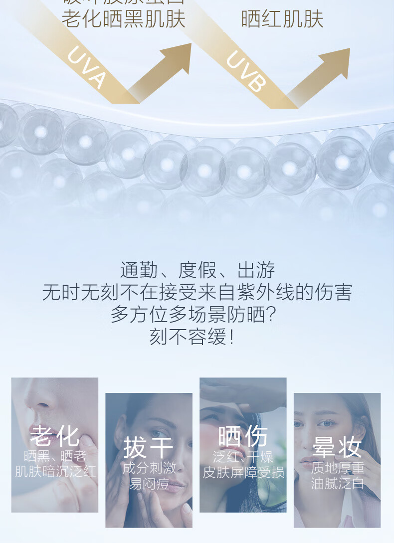 自然堂防晒霜乳妆前隔离小金伞清爽保湿养肤烈日防水防汗遮瑕控油 多重防晒隔离霜30ml淡绿色