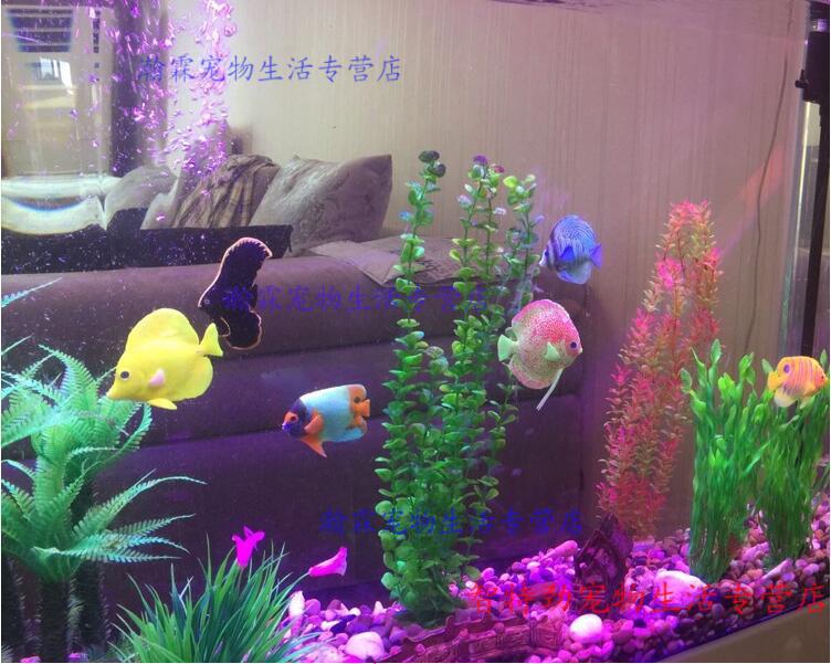 真果沁鱼缸造景仿真荧光金鱼水族箱装饰假鱼塑料会游动夜光观赏鱼带