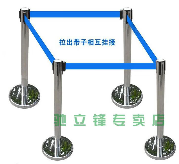 一米线栏杆座礼宾杆迎宾柱银行隔离排队护栏围栏伸缩带隔离带定制黑色