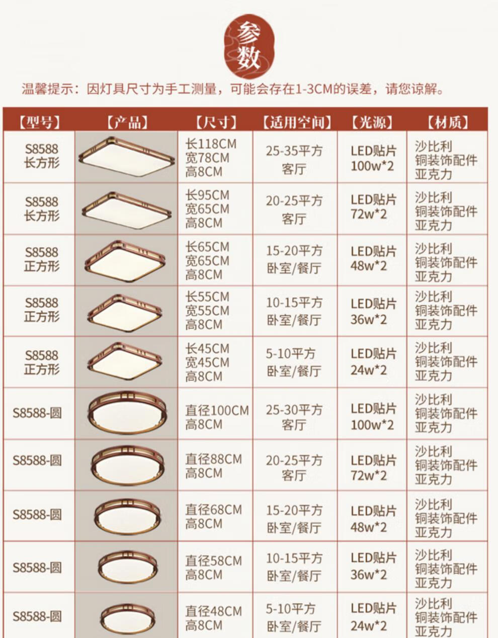 60新中式客厅灯具中国风led亚克力仿古套餐厅书房间简约卧室吸顶灯