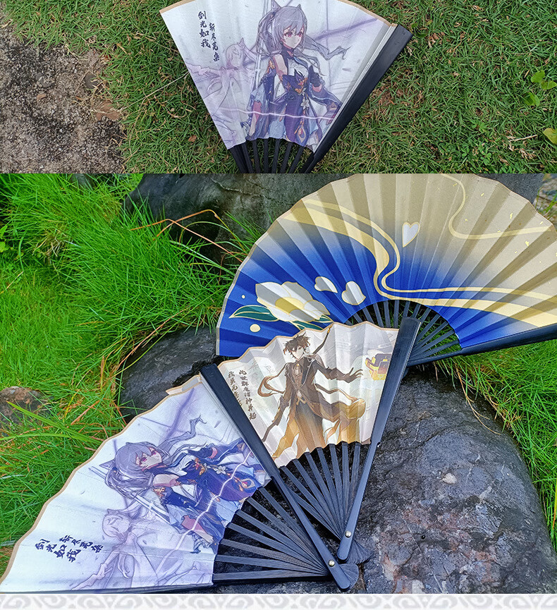 神里绫华扇子原神神里绫华扇子cosplay同款双面洒金折扇子游戏周边