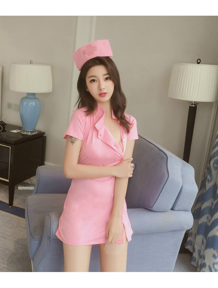 京菲依性感诱惑护士服女仆制服学生装网红主播女仆套装粉色护士套装