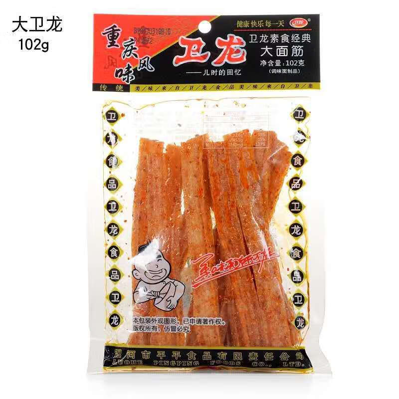 卫龙大面筋102g大辣棒82g素食辣条经典老包装儿时回忆休闲小零食 102g