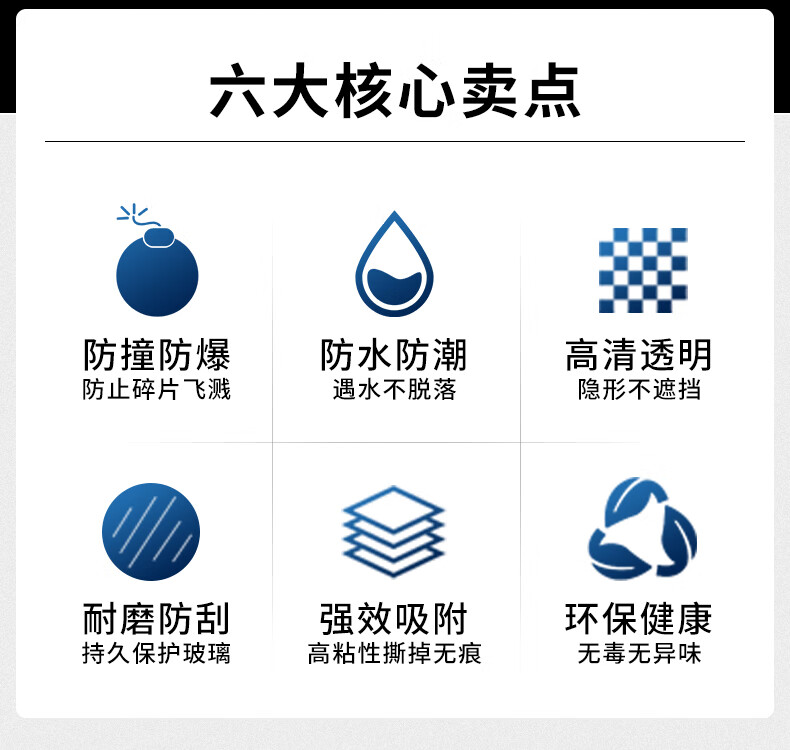 浴室防爆膜3m钢化玻璃钢化玻璃膜浴室淋浴房卫生间阳台窗户门防碎贴膜