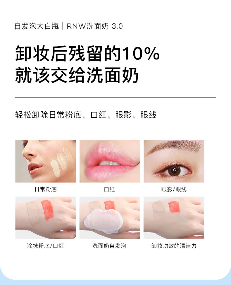 如薇（RNW） 氨基酸洗面奶软化角质洁面乳深层清洁毛孔控油洁面慕斯女 氨基酸洗面奶200ml