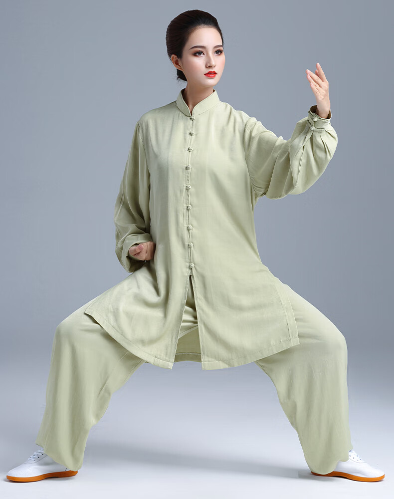 行云堂垂弹仙逸绸太极服女新款飘逸棉绸男夏季薄款太极拳练功服女 柔