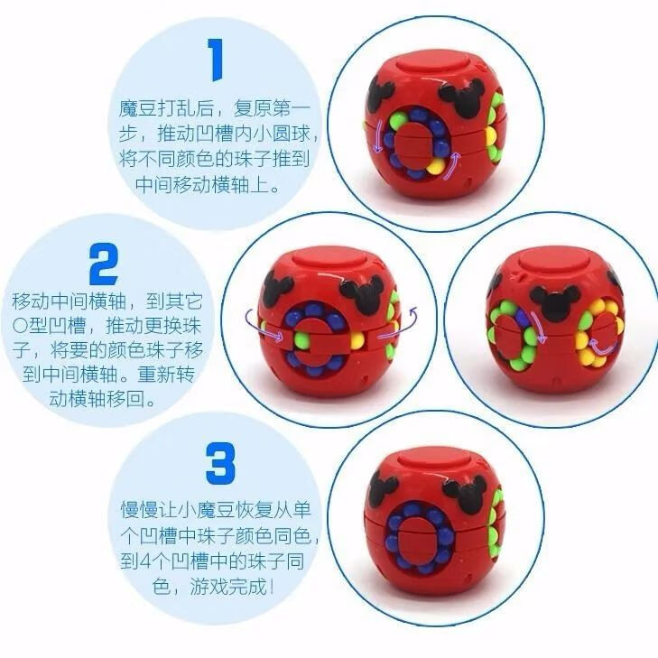 抖音成人减压神器儿童脑力开发汉堡魔方玩具手指陀螺小魔豆汉堡魔方