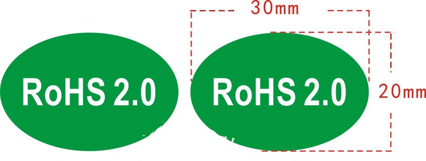 rohs2.0标签30-20mm25-15mm76-45mm环保标签rohs标签 20*10mm 1000个