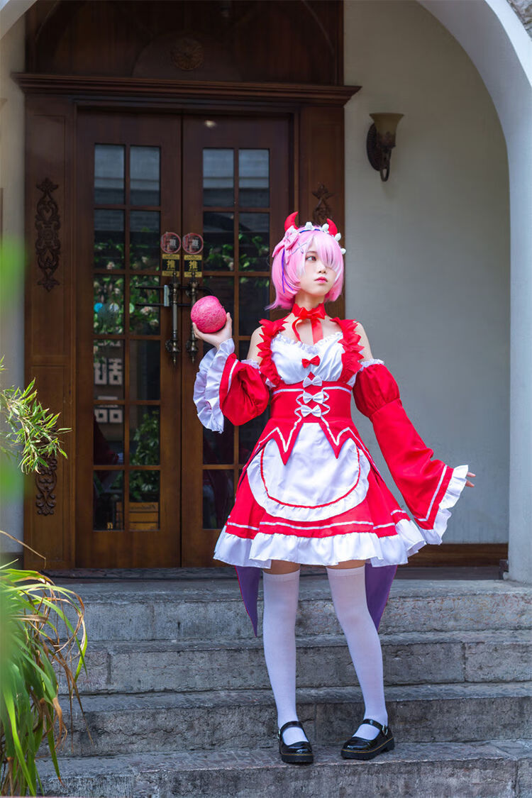从零开始的异世界恶魔蕾姆拉姆女仆装cosplay万圣节小恶魔cos服蕾姆