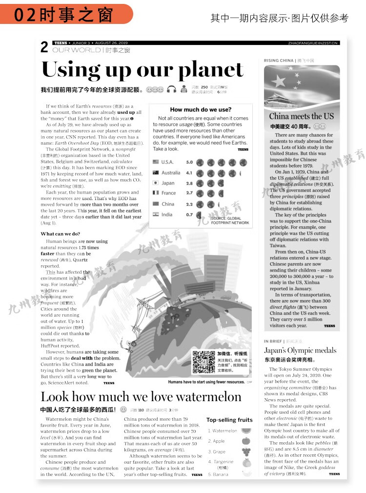 21二十一世纪学生英文报teens小学初一初二初三高一二三英语报纸2021