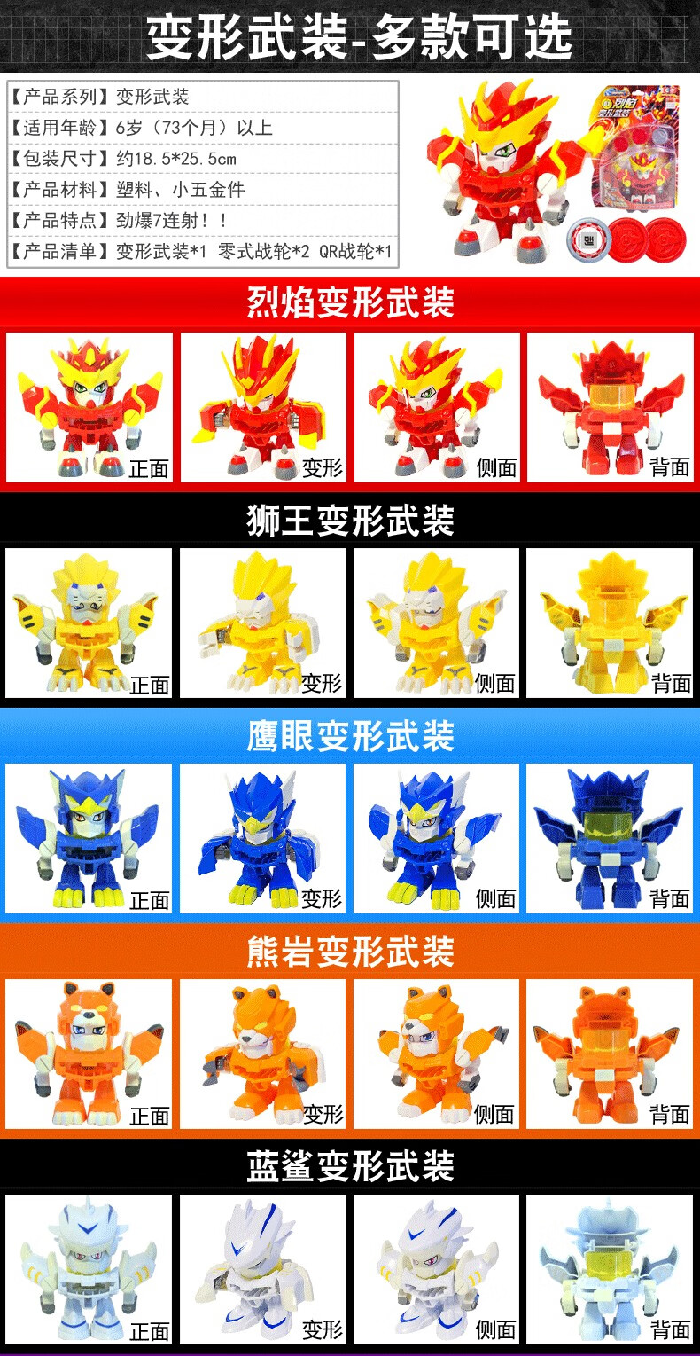 激战奇轮3狼星烈焰狮王爆旋神枪变形神兽鹰眼连射武装奇轮战士双枪