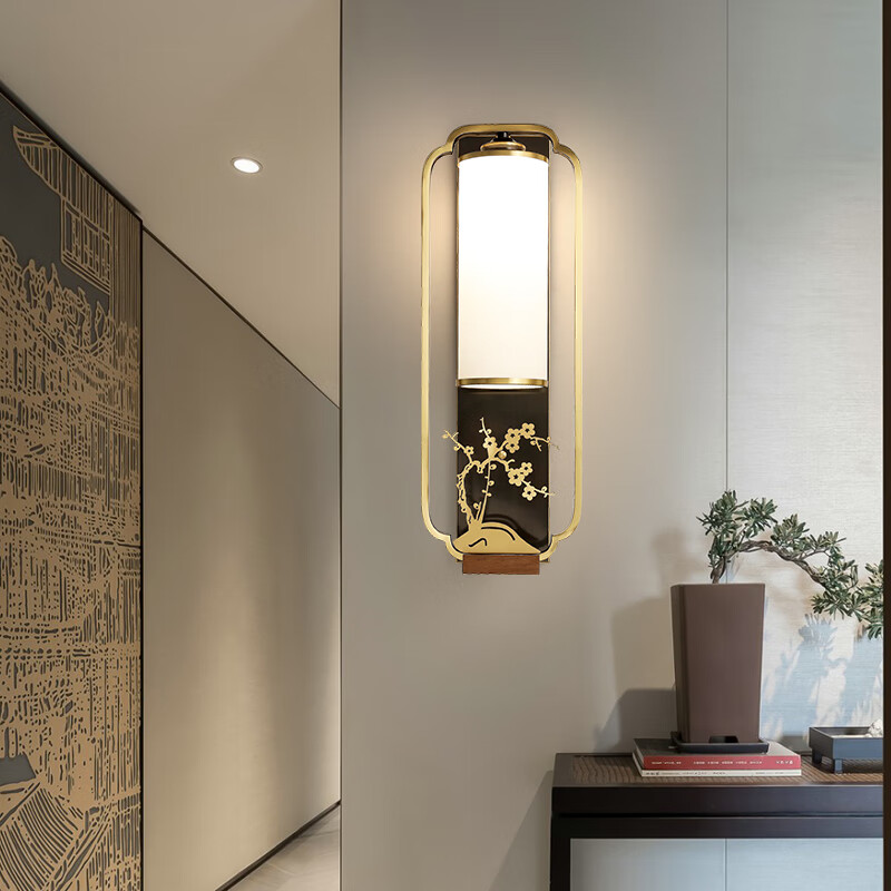 新中式壁灯客厅背景墙壁灯现代简约大气家用过道走廊楼梯灯创意卧室