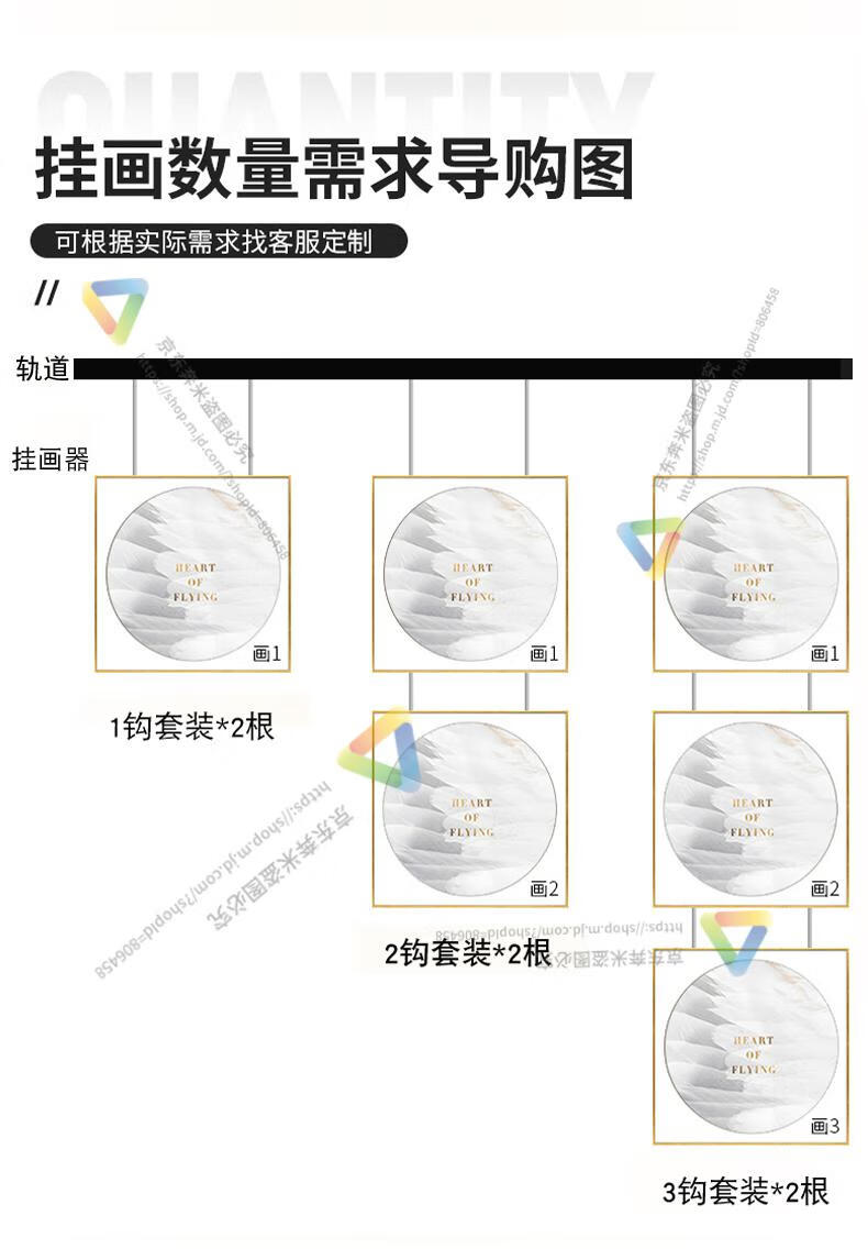 18，掛畫器軌道可調節掛鉤移動畫軌畫展畫廊掛鏡線鋼絲繩掛畫線吊鉤 1.5米 1勾套裝