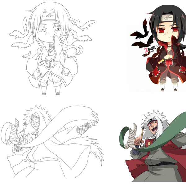 二次临摹本线稿手绘素材简笔sn3714全职临摹本100张临摹纸24色彩铅