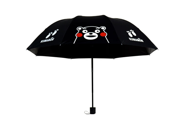 双人大雨伞折叠创意动漫熊本熊黑胶大号遮阳太阳伞晴雨男女两用8骨
