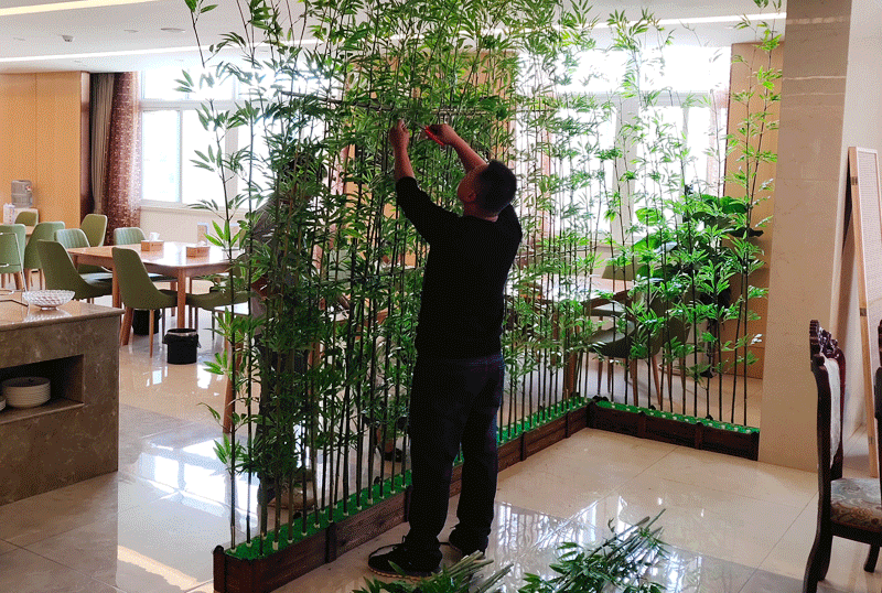 假竹子仿真竹子隔断屏风竹子植物加密塑料花景观竹细水竹阳台装饰4