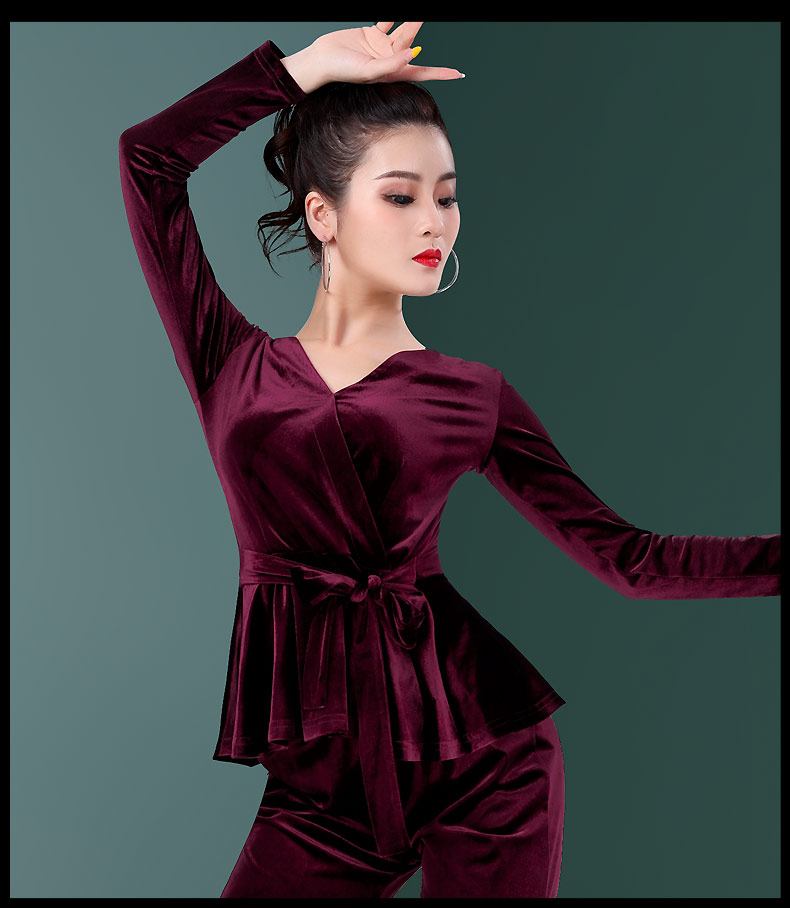 国标舞女服装 拉丁舞服装女新款练功服摩登舞服舞蹈衣跳舞国标舞上衣